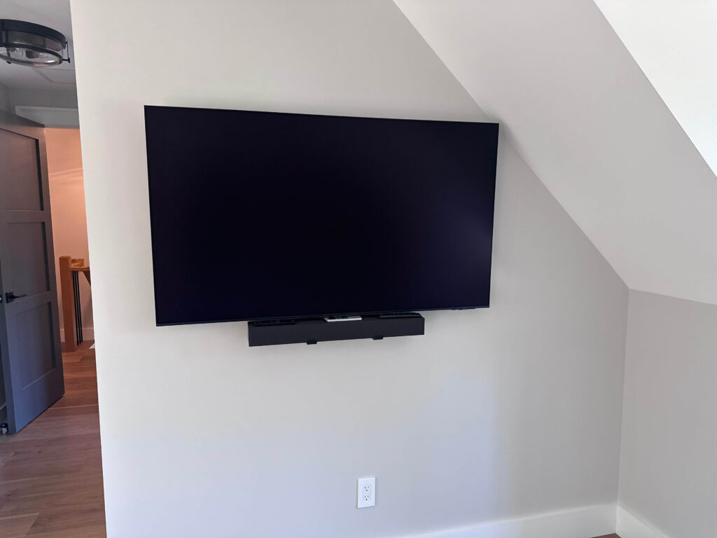 Topline TV Mounting has successfully completed a wall TV installation in Worcester, MA.